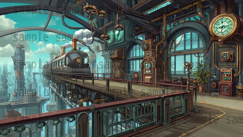 【282枚】スチームパンク ファンタジー風景イラスト【著作権フリー素材】