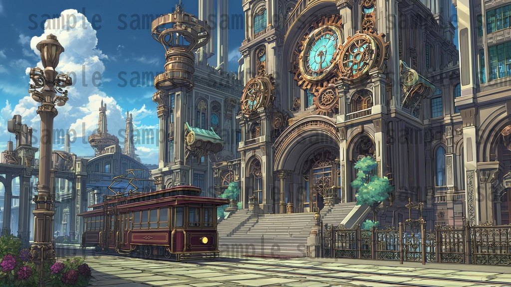 【282枚】スチームパンク ファンタジー風景イラスト【著作権フリー素材】