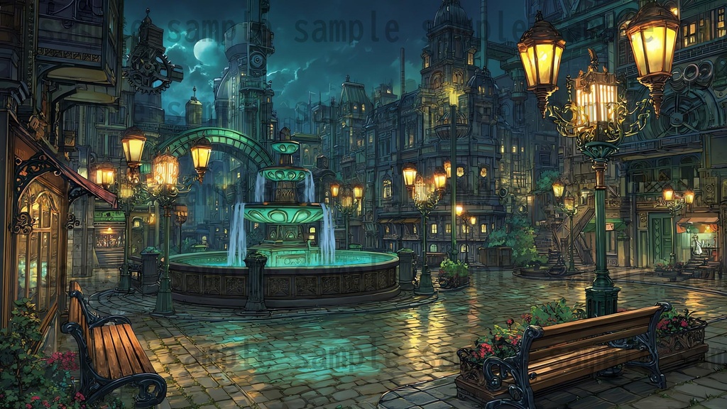 【282枚】スチームパンク ファンタジー風景イラスト【著作権フリー素材】