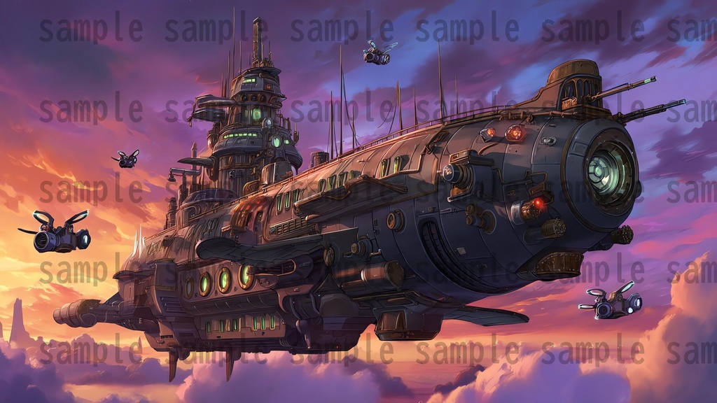 【282枚】スチームパンク ファンタジー風景イラスト【著作権フリー素材】