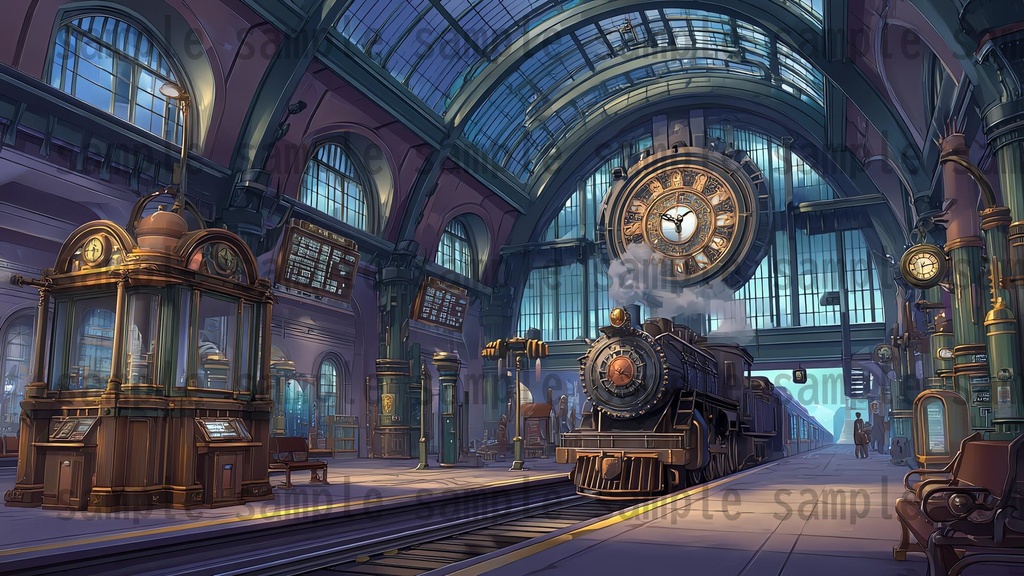 【282枚】スチームパンク ファンタジー風景イラスト【著作権フリー素材】