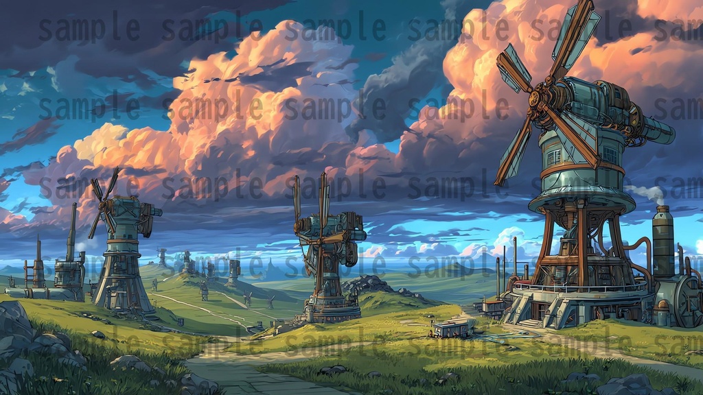 【282枚】スチームパンク ファンタジー風景イラスト【著作権フリー素材】