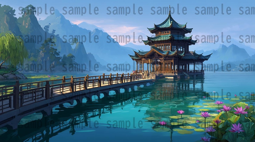 【276枚】中国ファンタジー 風景イラスト【著作権フリー素材】中華背景画像