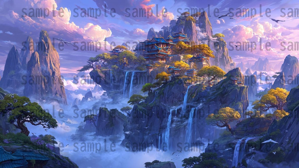 【276枚】中国ファンタジー 風景イラスト【著作権フリー素材】中華背景画像