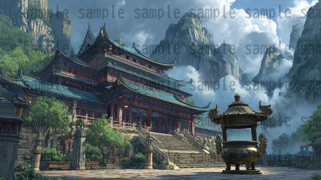 【276枚】中国ファンタジー 風景イラスト【著作権フリー素材】中華背景画像