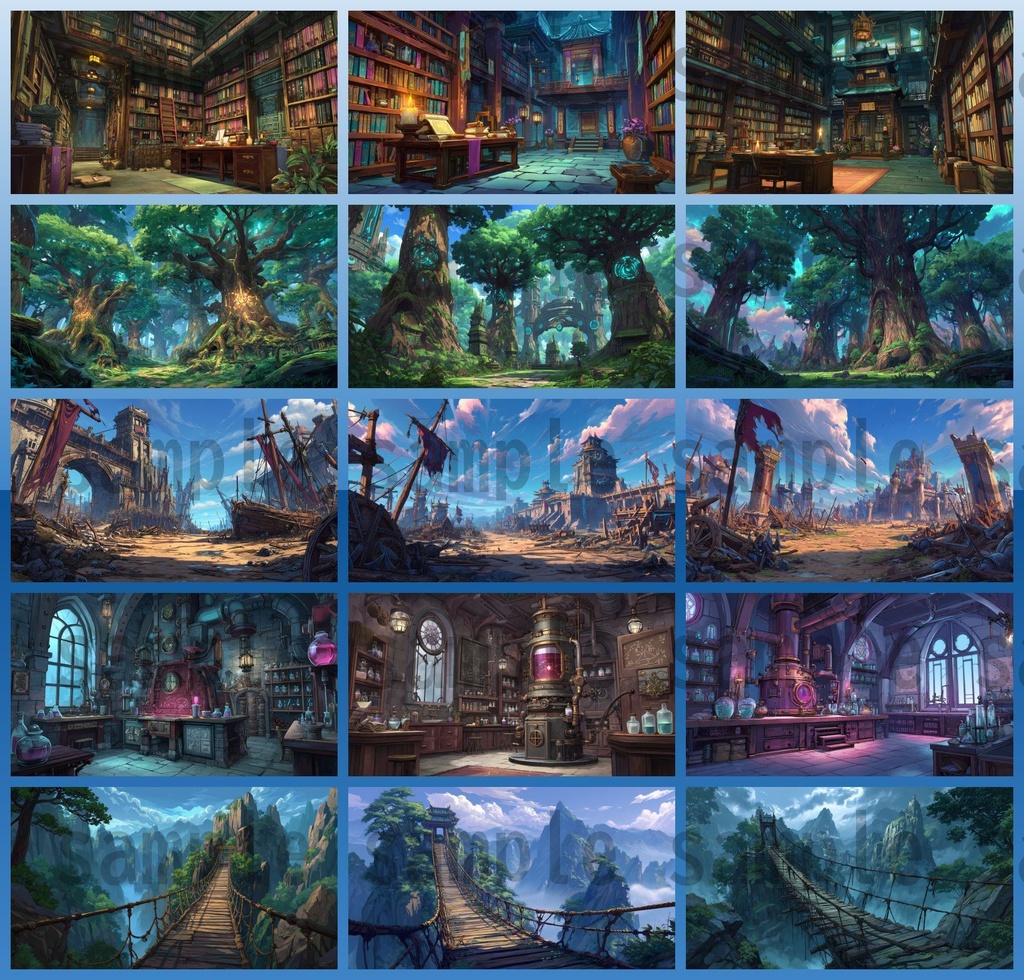 【276枚】中国ファンタジー 風景イラスト【著作権フリー素材】中華背景画像