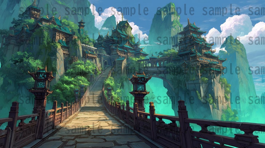 【276枚】中国ファンタジー 風景イラスト【著作権フリー素材】中華背景画像