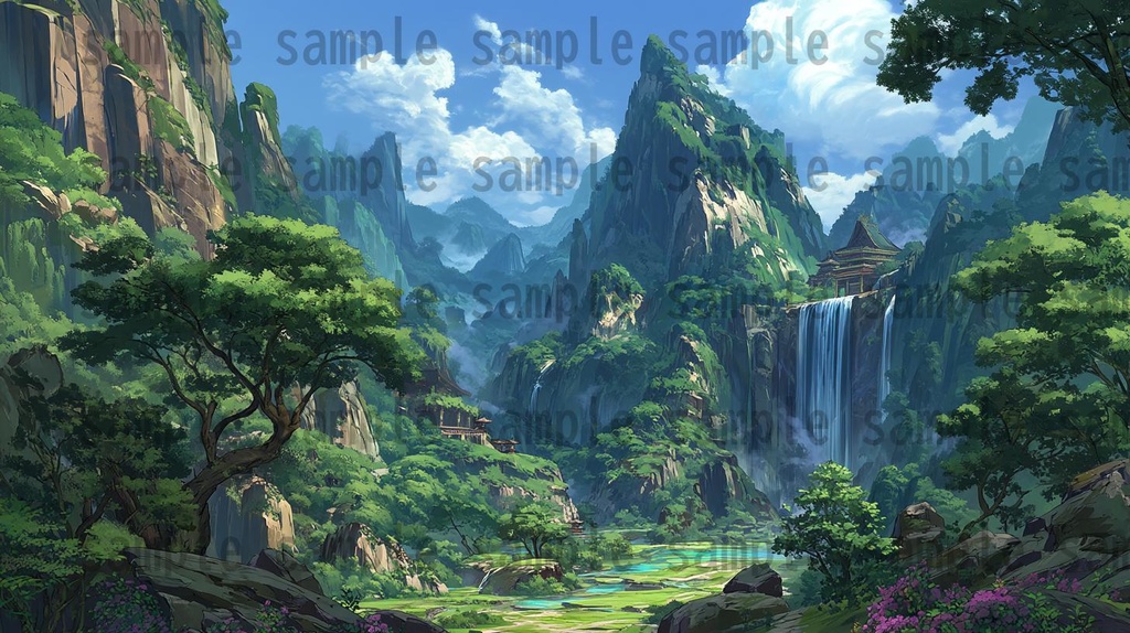 【276枚】中国ファンタジー 風景イラスト【著作権フリー素材】中華背景画像