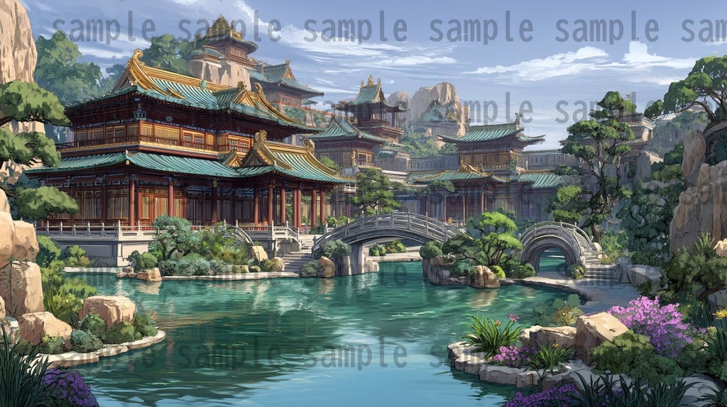 【276枚】中国ファンタジー 風景イラスト【著作権フリー素材】中華背景画像