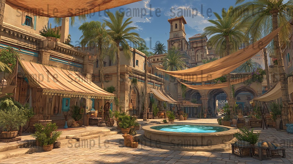 【282枚】ファンタジーRPGの街中の風景・背景イラスト【著作権フリー素材】