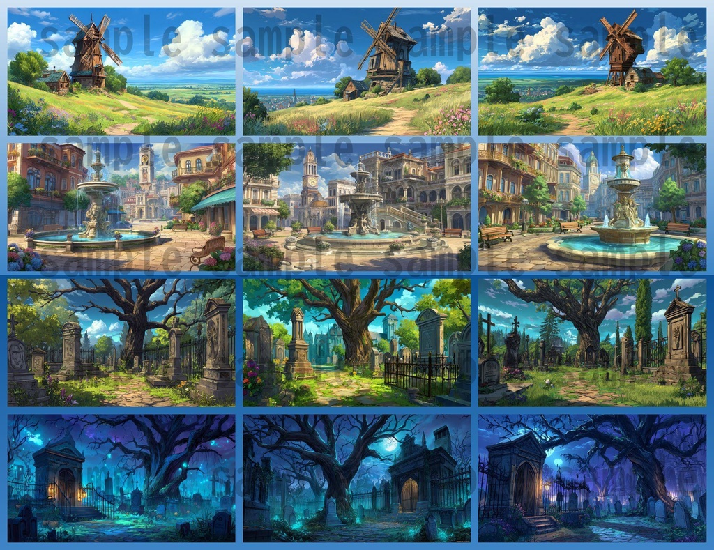 【282枚】ファンタジーRPGの街中の風景・背景イラスト【著作権フリー素材】