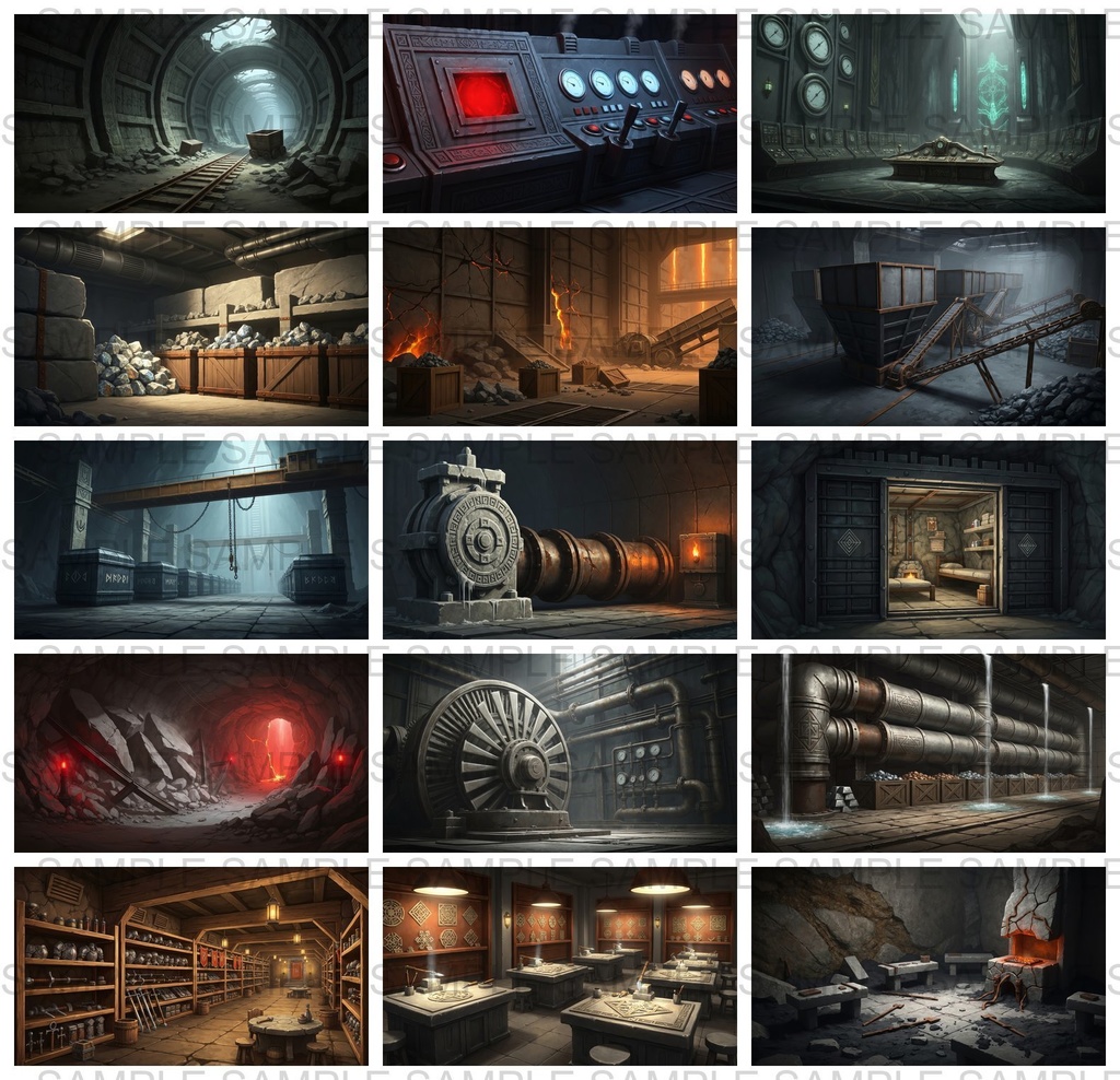 【122枚】地下鉱山 ファンタジー背景イラスト【著作権フリー素材】