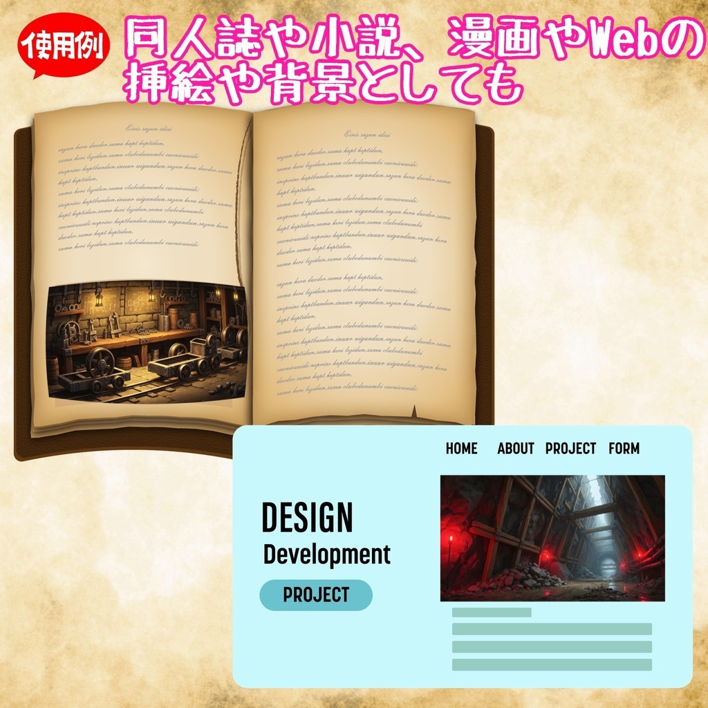 【122枚】地下鉱山 ファンタジー背景イラスト【著作権フリー素材】