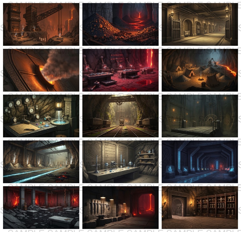 【122枚】地下鉱山 ファンタジー背景イラスト【著作権フリー素材】