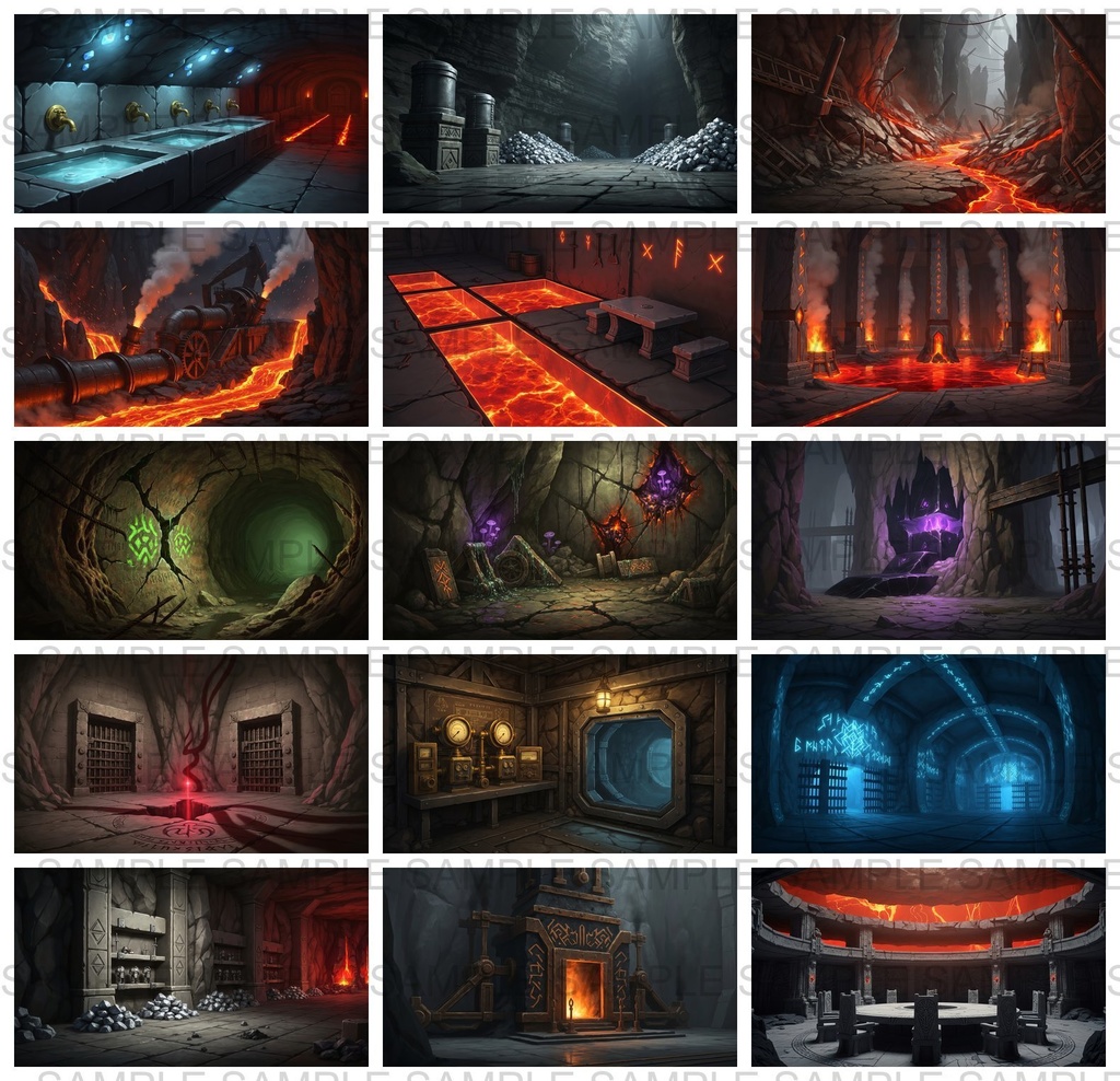 【122枚】地下鉱山 ファンタジー背景イラスト【著作権フリー素材】