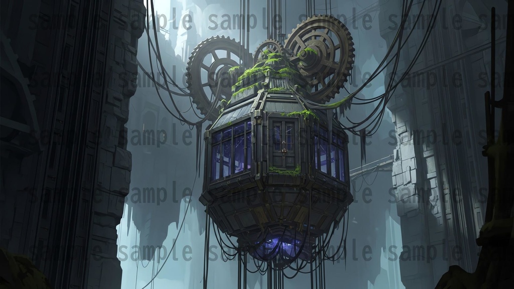 【141 枚】失われた超古代文明の機械遺跡(魔法×メカ) ファンタジー背景イラスト【著作権フリー】