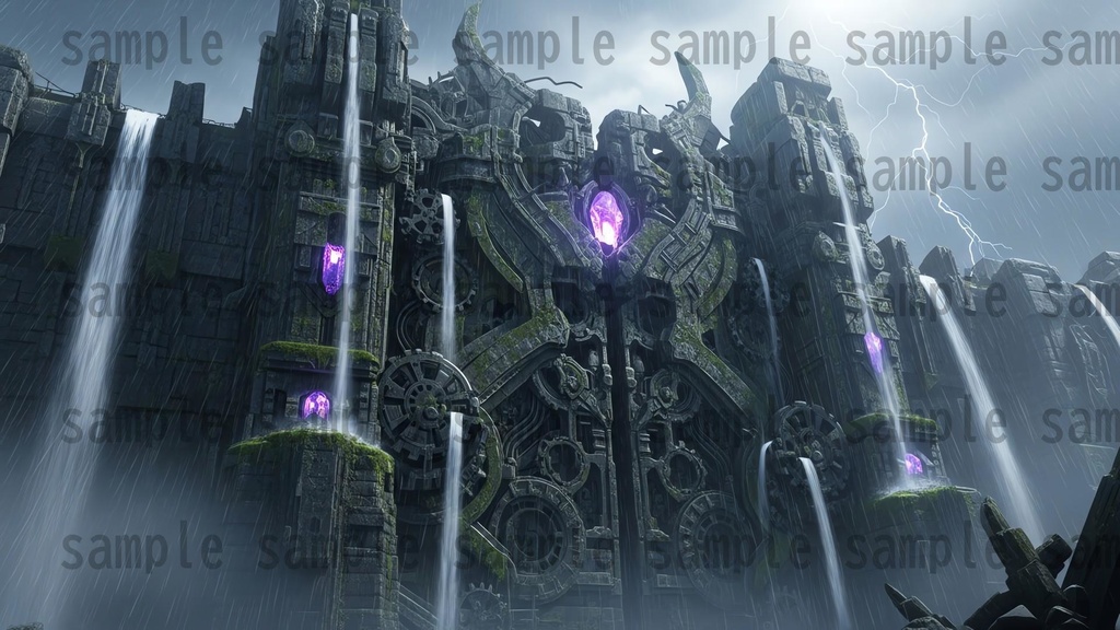 【141 枚】失われた超古代文明の機械遺跡(魔法×メカ) ファンタジー背景イラスト【著作権フリー】