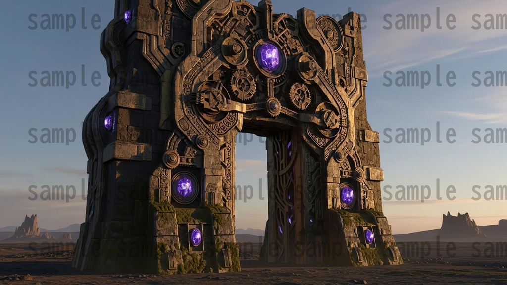 【141 枚】失われた超古代文明の機械遺跡(魔法×メカ) ファンタジー背景イラスト【著作権フリー】