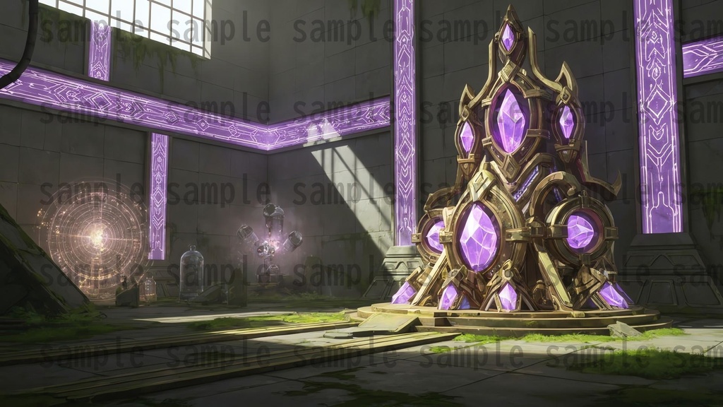 【141 枚】失われた超古代文明の機械遺跡(魔法×メカ) ファンタジー背景イラスト【著作権フリー】