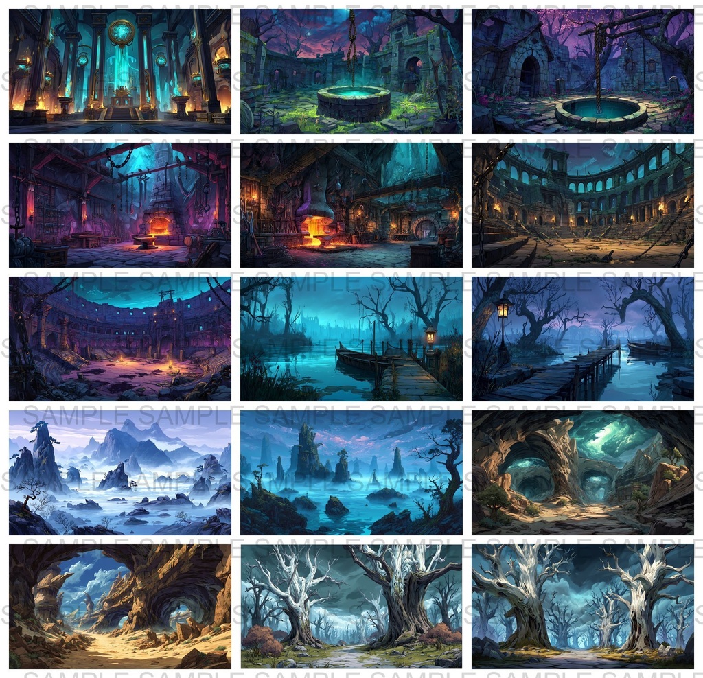 【176枚】黄泉の国 ファンタジーRPG 背景イラスト【著作権フリー画像】