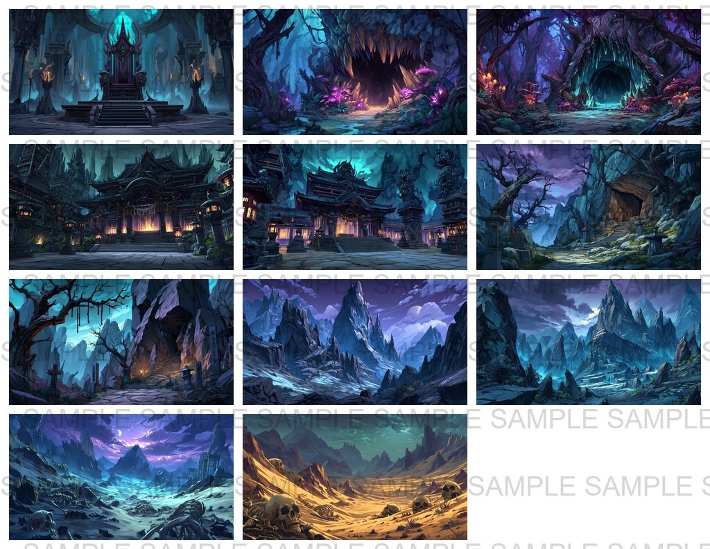 【176枚】黄泉の国 ファンタジーRPG 背景イラスト【著作権フリー画像】