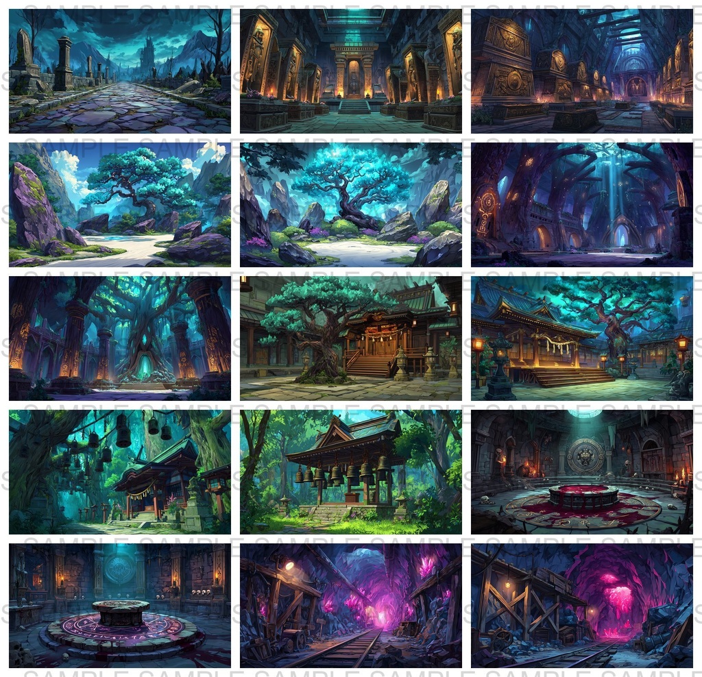 【176枚】黄泉の国 ファンタジーRPG 背景イラスト【著作権フリー画像】