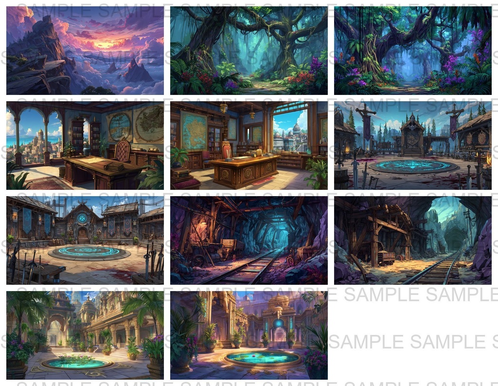 【176枚】古代インドファンタジー背景イラスト【著作権フリー画像】