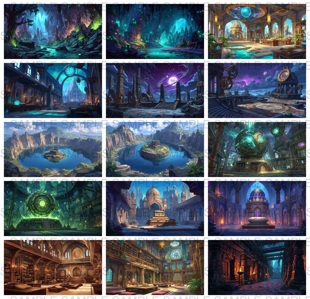 【176枚】古代インドファンタジー背景イラスト【著作権フリー画像】