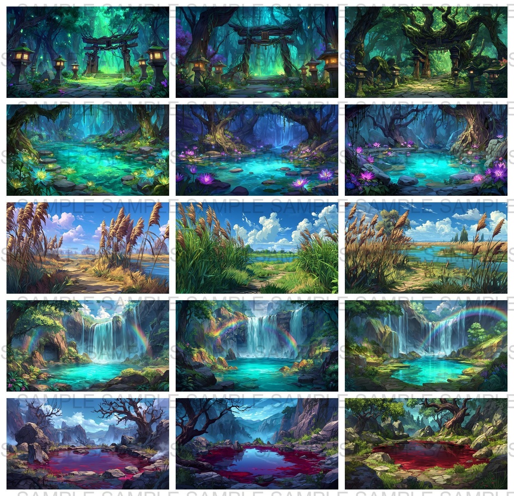 【198枚】古代日本風 ファンタジー背景イラスト【著作権フリー画像】