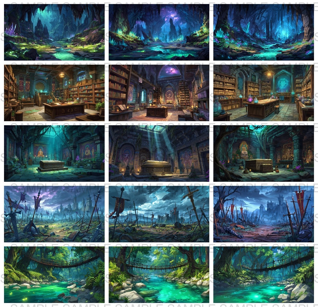 【198枚】古代日本風 ファンタジー背景イラスト【著作権フリー画像】