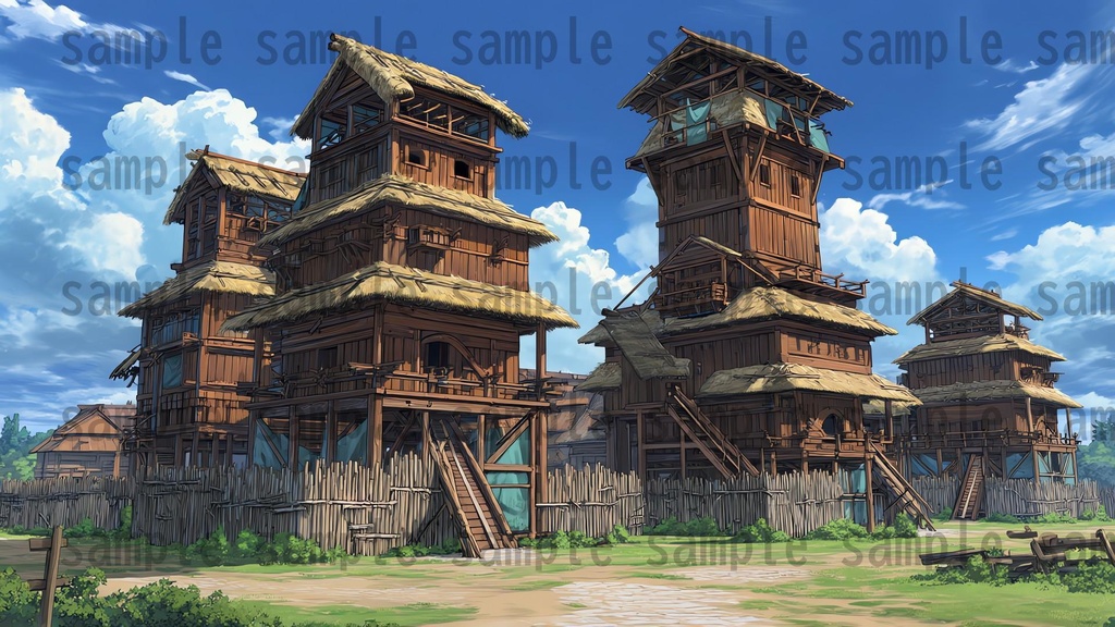 【198枚】古代日本風 ファンタジー背景イラスト【著作権フリー画像】