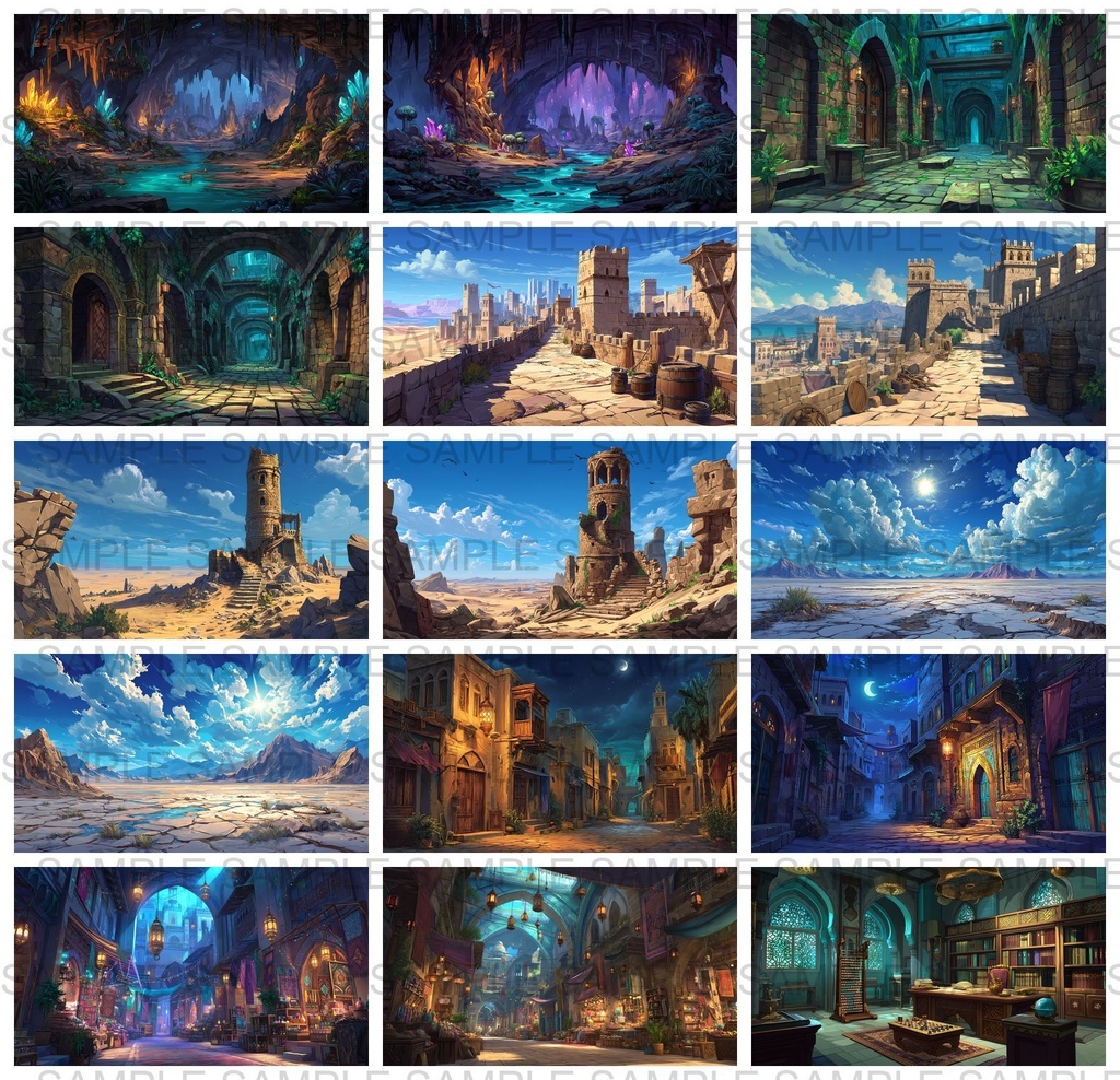 【198枚】古代アラビア ファンタジー背景イラスト【著作権フリー画像】ゲーム・TRPG背景