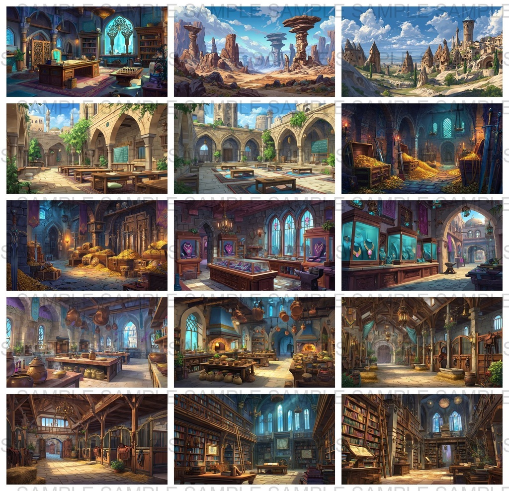 【198枚】古代アラビア ファンタジー背景イラスト【著作権フリー画像】ゲーム・TRPG背景