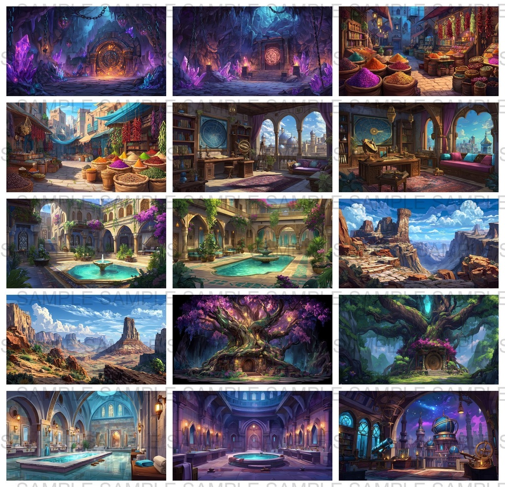 【198枚】古代アラビア ファンタジー背景イラスト【著作権フリー画像】ゲーム・TRPG背景