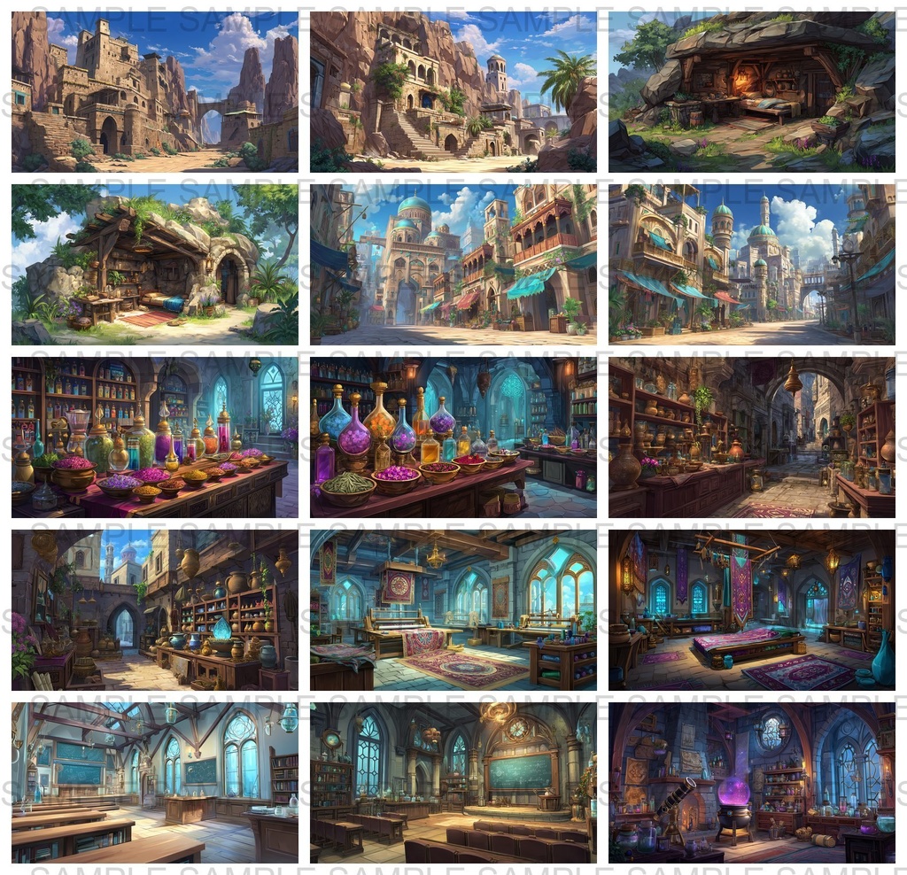 【198枚】古代アラビア ファンタジー背景イラスト【著作権フリー画像】ゲーム・TRPG背景