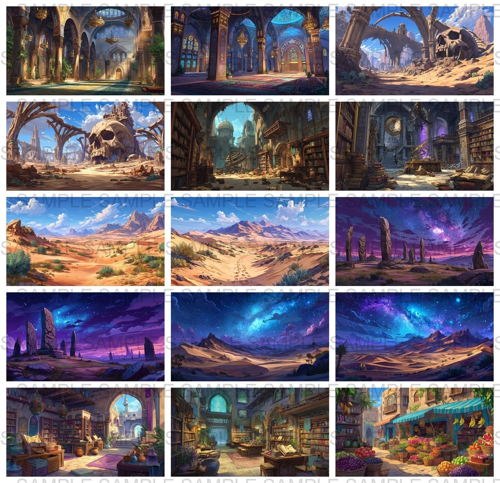 【198枚】古代アラビア ファンタジー背景イラスト【著作権フリー画像】ゲーム・TRPG背景