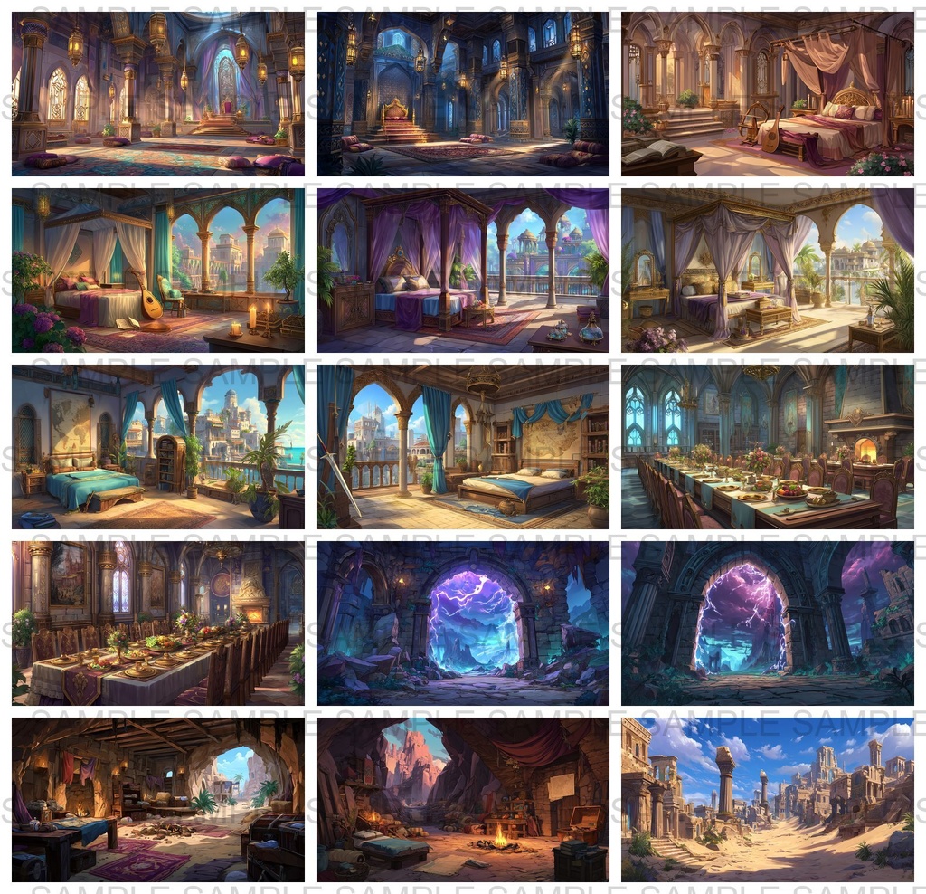 【198枚】古代アラビア ファンタジー背景イラスト【著作権フリー画像】ゲーム・TRPG背景