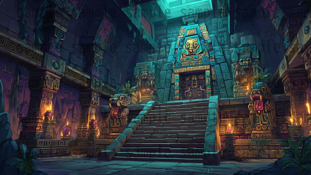 【 184 枚】 古代アステカ ファンタジー背景イラスト【著作権フリー画像】TRPG/ゲーム素材