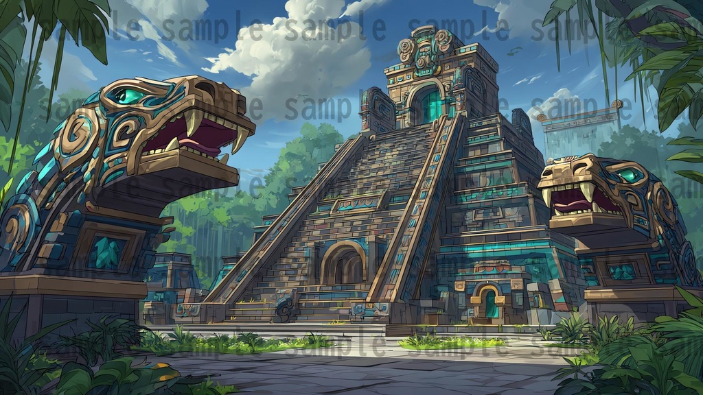 【 184 枚】 古代アステカ ファンタジー背景イラスト【著作権フリー画像】TRPG/ゲーム素材