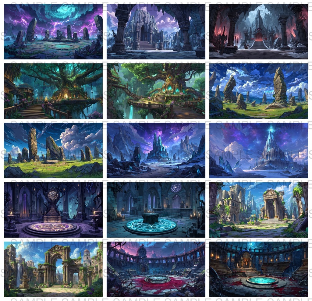 【 180 枚】遺跡・神殿 ファンタジー背景イラスト【著作権フリー画像】TRPG/ゲーム素材