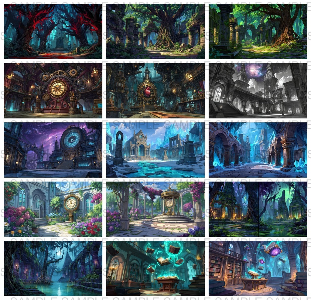 【 180 枚】遺跡・神殿 ファンタジー背景イラスト【著作権フリー画像】TRPG/ゲーム素材