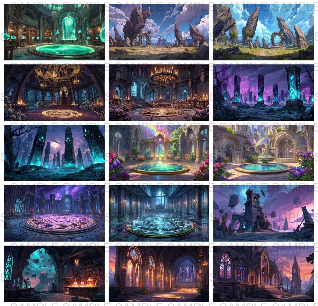 【 180 枚】遺跡・神殿 ファンタジー背景イラスト【著作権フリー画像】TRPG/ゲーム素材