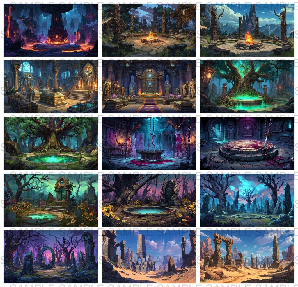 【 180 枚】遺跡・神殿 ファンタジー背景イラスト【著作権フリー画像】TRPG/ゲーム素材