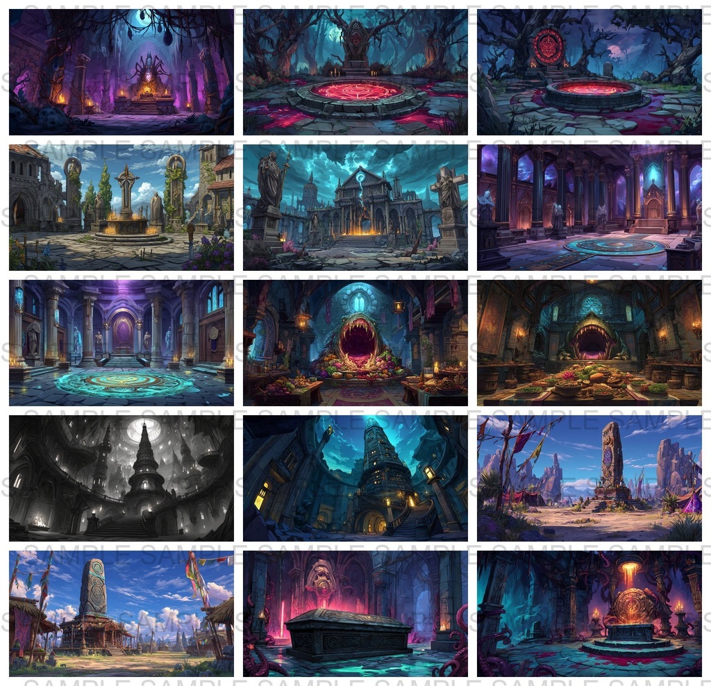 【 180 枚】遺跡・神殿 ファンタジー背景イラスト【著作権フリー画像】TRPG/ゲーム素材