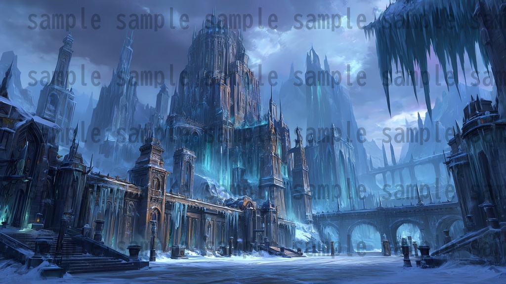 【 200枚】氷河地帯 ファンタジー背景イラスト【著作権フリー画像】TRPG/ゲーム素材