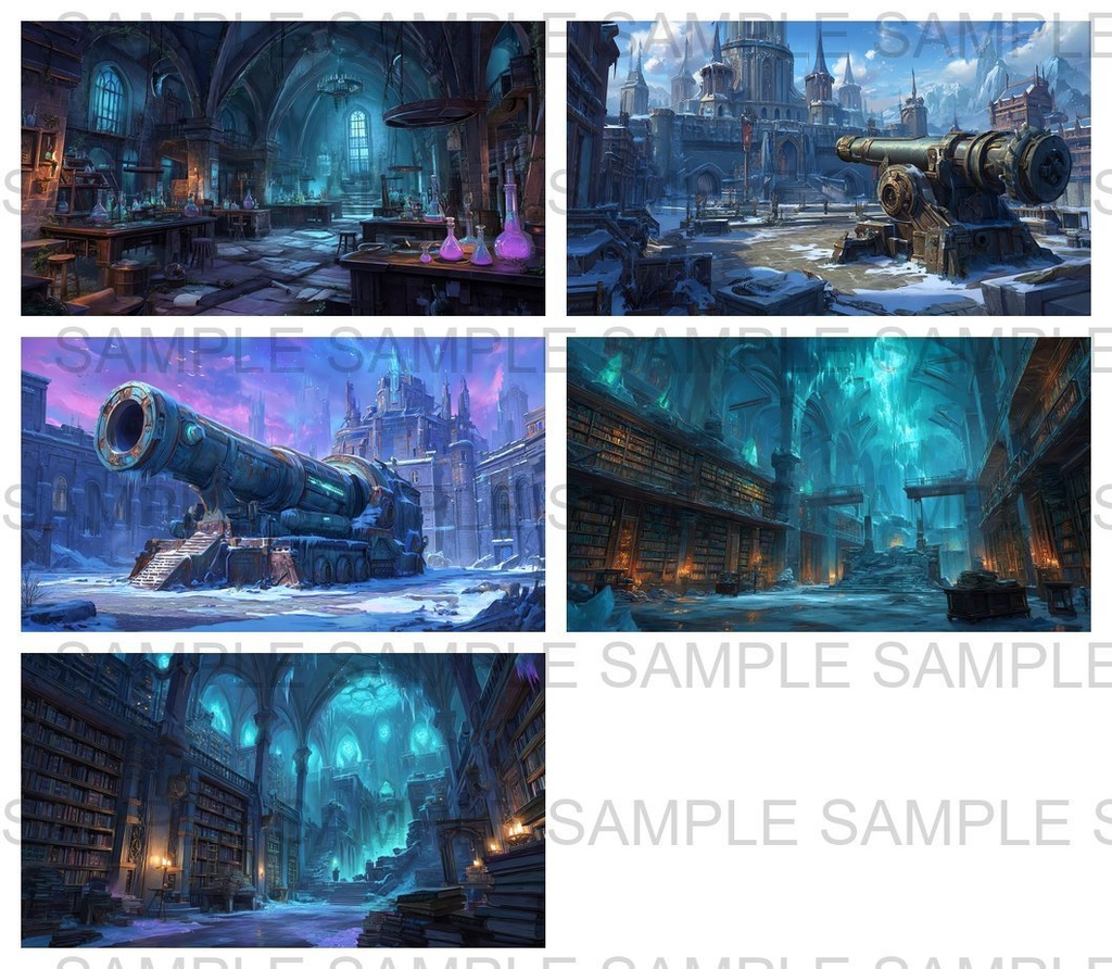 【 200枚】氷河地帯 ファンタジー背景イラスト【著作権フリー画像】TRPG/ゲーム素材