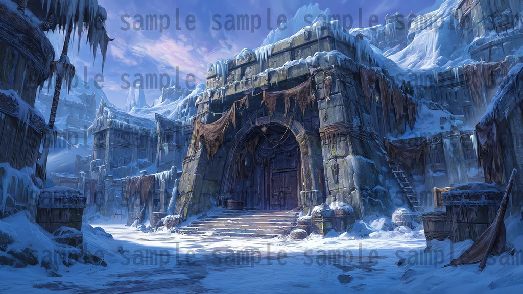 【 200枚】氷河地帯 ファンタジー背景イラスト【著作権フリー画像】TRPG/ゲーム素材
