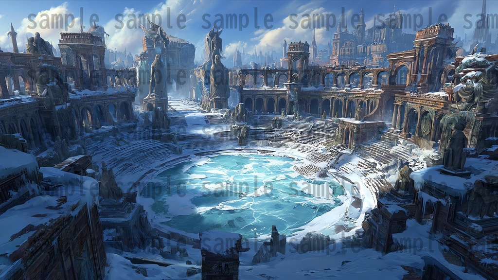 【 200枚】氷河地帯 ファンタジー背景イラスト【著作権フリー画像】TRPG/ゲーム素材