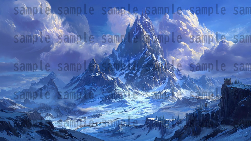 【 200枚】氷河地帯 ファンタジー背景イラスト【著作権フリー画像】TRPG/ゲーム素材