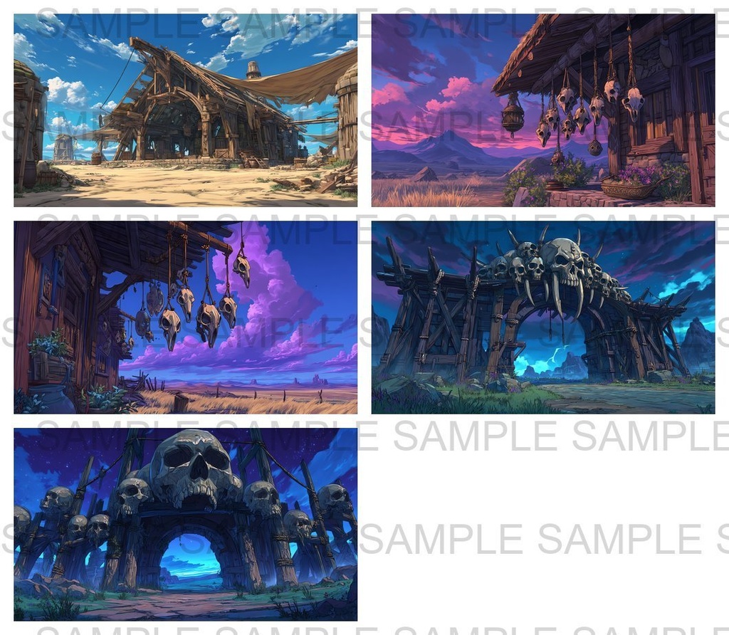 【 170枚】蛮族拠点 ファンタジー背景イラスト【著作権フリー画像】TRPG/ゲーム素材